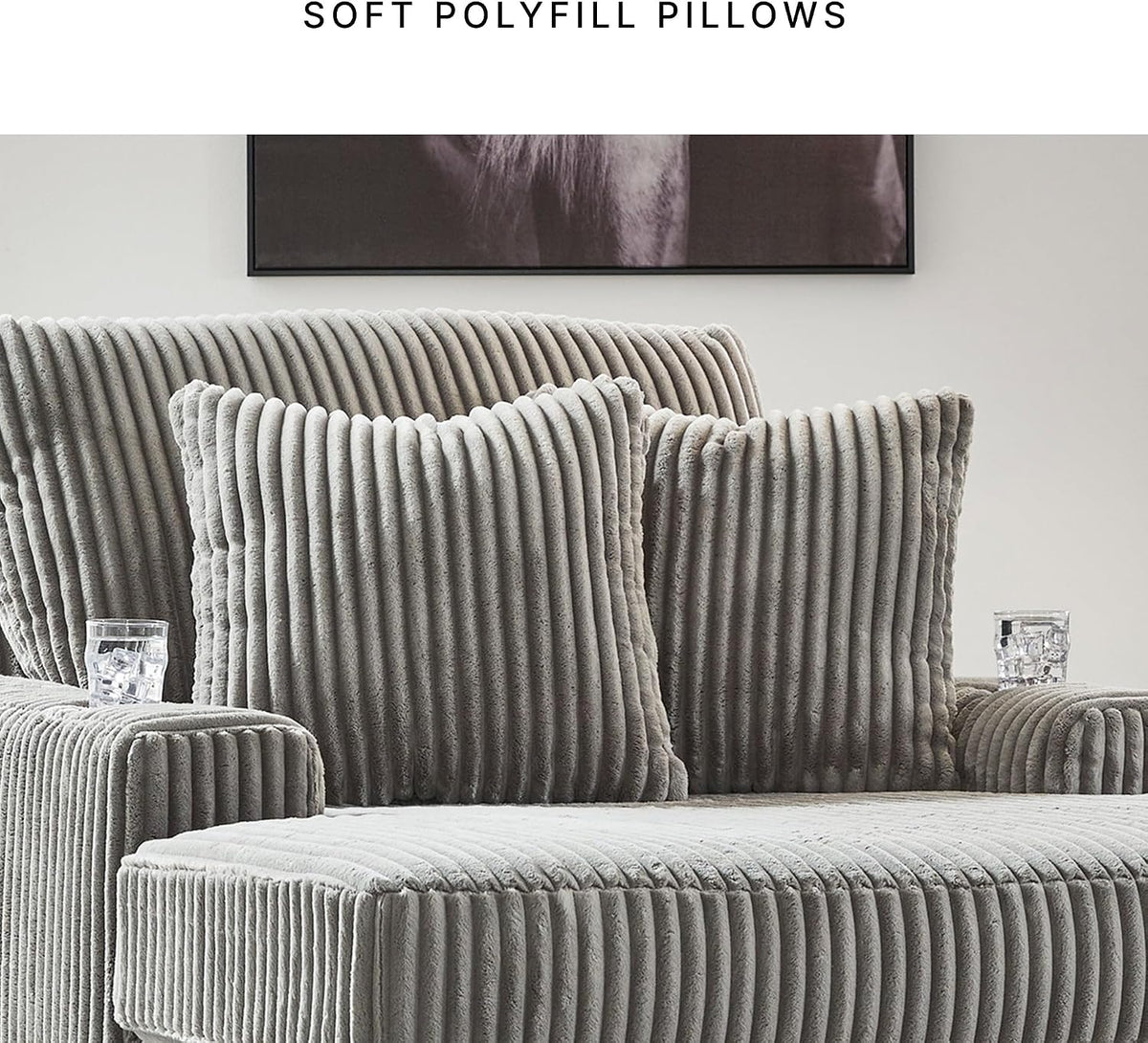 Signature Design by Ashley Lindyn Oversized Round Swivel Accent Chair, Fog | Plush textured cord upholstery, Sag-resistant platform foundation, Reversible seat cushion, No assembly required