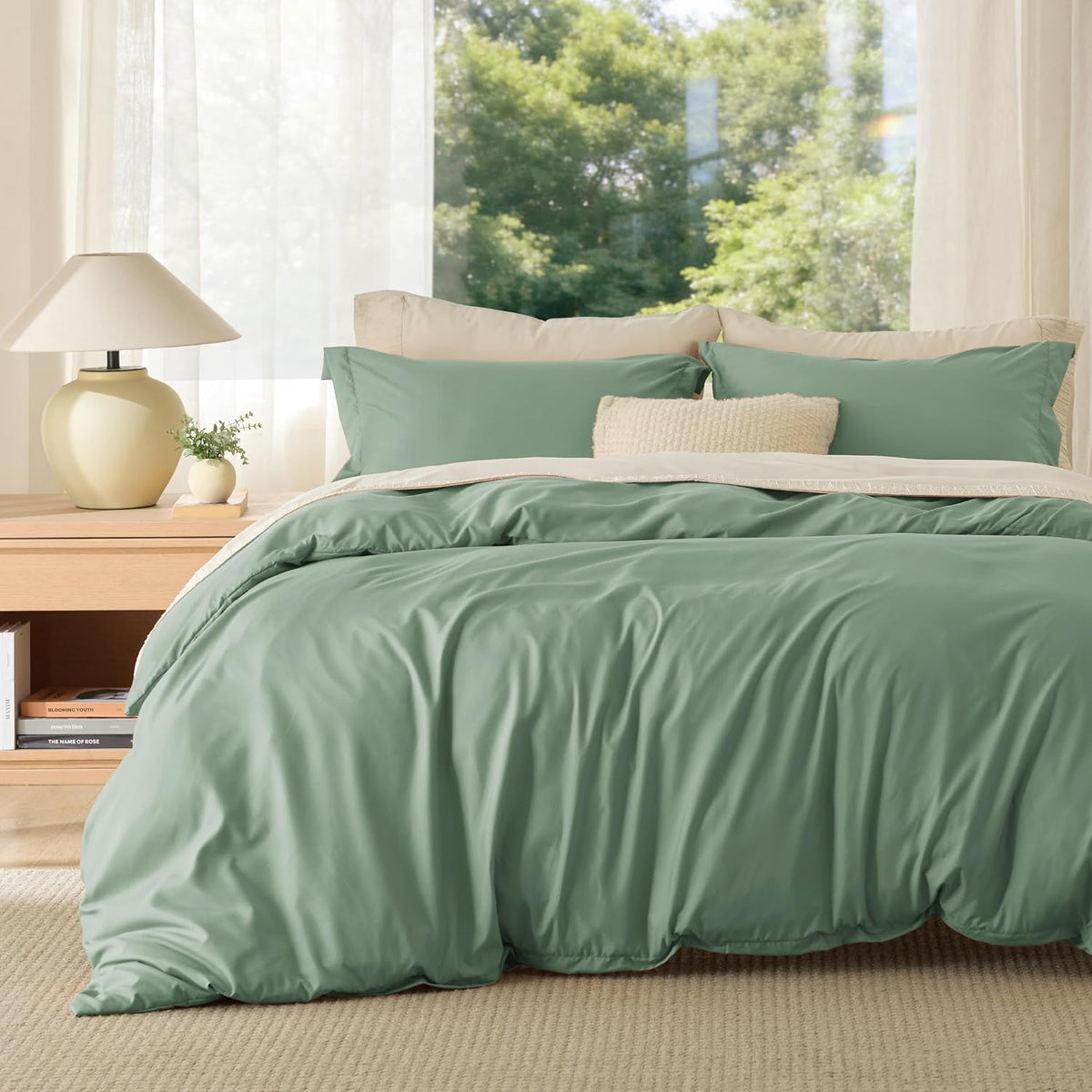 Bedsure Duvet Cover Queen Size, 3Pcs Soft Double Brushed Bedding Set, White