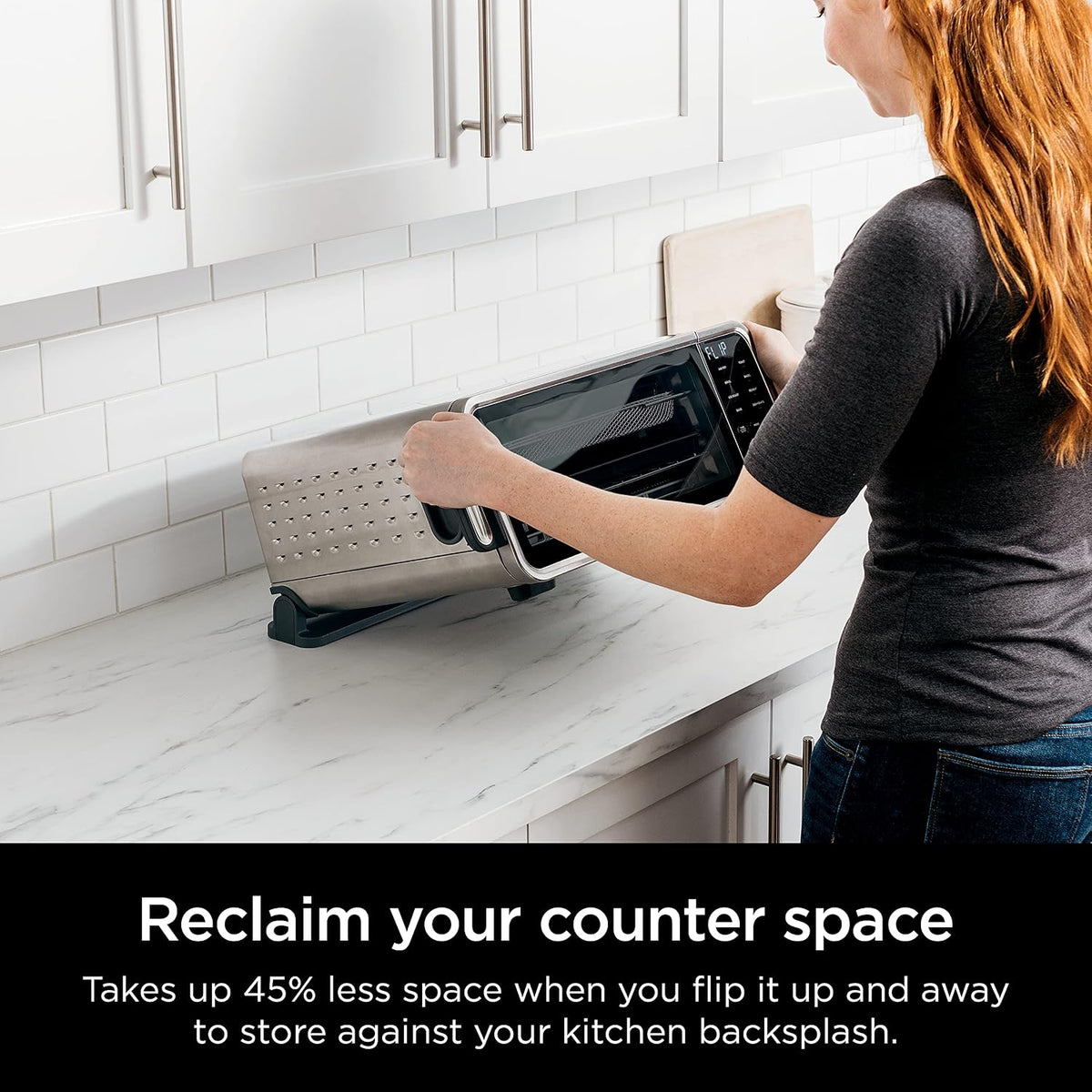 Ninja Digital Air Fry Pro Countertop Oven, 8-in-1, XL, Silver, SP201 | Extended height, Flip up & away, Air fry, roast, bake, broil, toast, dehydrate, 1800W