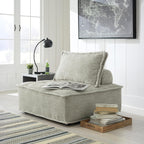 Signature Design by Ashley Oversized Armless Accent Chair, Taupe | Checkered polyester upholstery, Wood and engineered wood frame, Included bolster and toss pillows, Bales Series