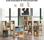 Signature Design by Ashley Piperton 6 Cube Storage Organizer, Cubby Shelf | Durable engineered wood with natural ash grain, Fits standard 10.5-inch bins, Versatile hybrid closed and open back design