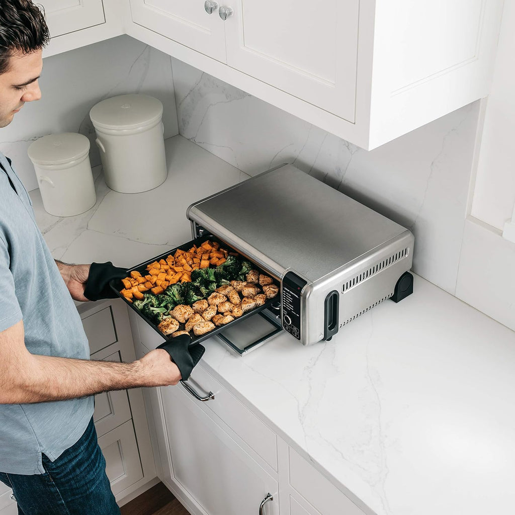 Ninja Digital Air Fry Countertop Oven, 8-in-1, XL, Silver, SP101 | Air fry, air roast, broil, bake, toast, bagel, dehydrate, keep warm, 1800W, Flip up & away
