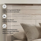 Signature Design by Ashley Willowton Queen Panel Bed Frame, Whitewash | Charming coastal shabby-chic aesthetic, Durable engineered wood construction, Complete headboard footboard and rails