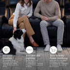 Signature Design by Ashley Boyington Power Reclining Loveseat with Console | A combination of leather and faux leather, Zero-gravity power recline, Air massage system and heat, USB storage console