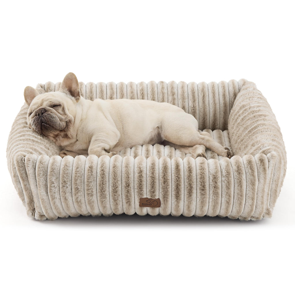 Bedsure ComfyFleece® Cute Dog Beds Large Sized Dog Washable，36in Cream