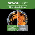 Ninja NeverClog Cold Press Juicer, 24oz Jug, 36oz Pulp, Silver, JC151SL | 150W high-torque auger juices fibrous fruits & veggies. Total Pulp Control, 2 one-touch programs. Dishwasher safe.