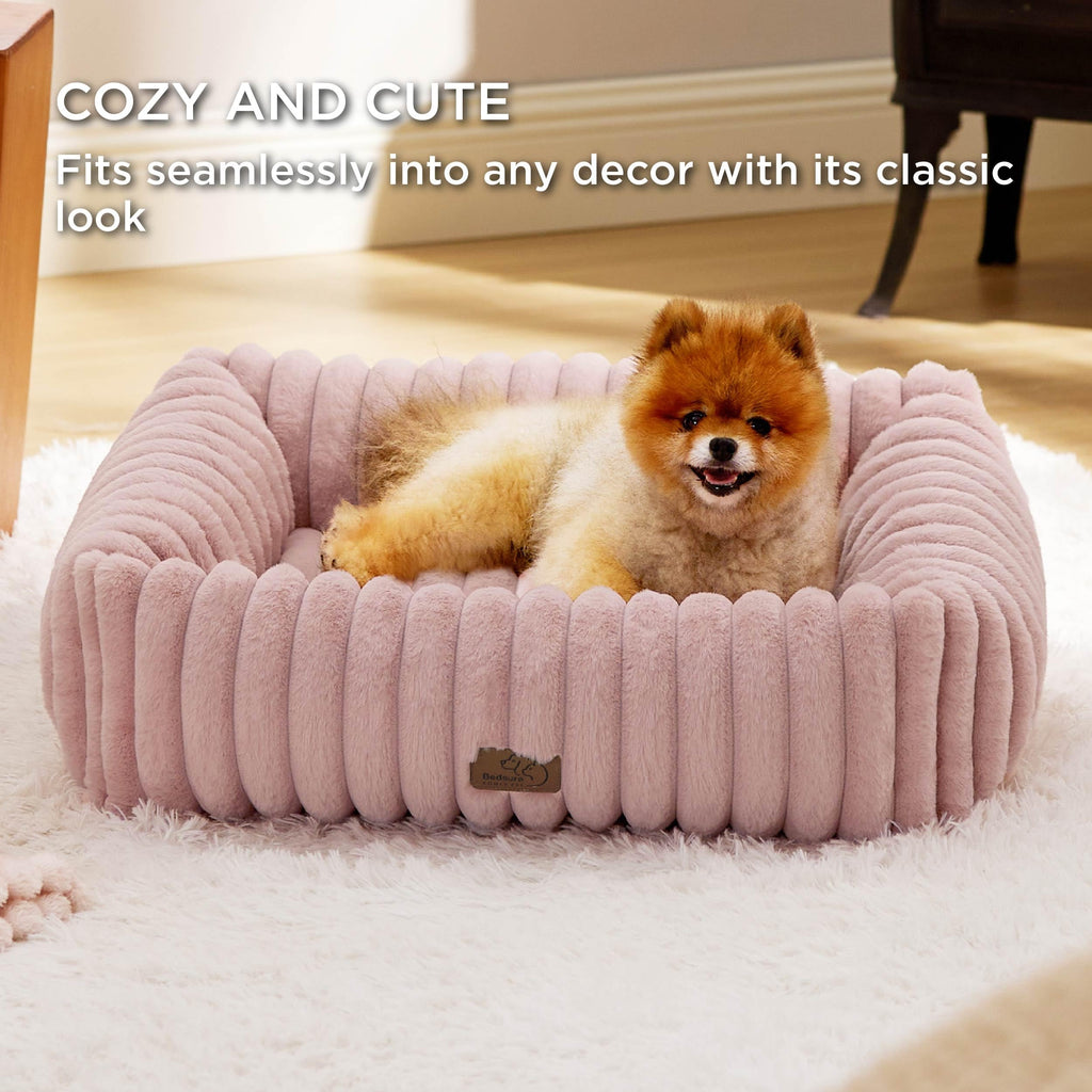 Bedsure ComfyFleece® Cute Dog Beds Large Sized Dog Washable，36in Cream