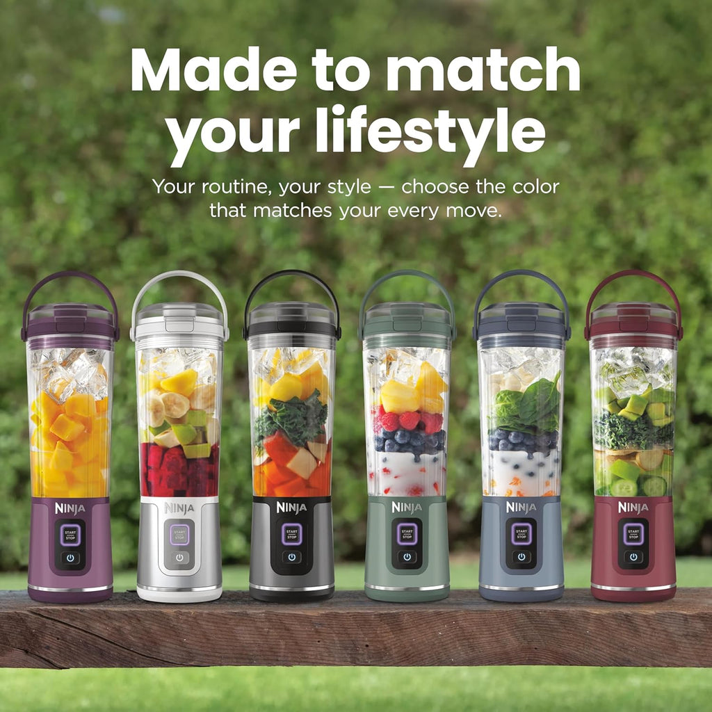 Ninja Blast Portable Blender, Cordless, 18oz Vessel, Forest Green, BC151EM | USB-C rechargeable, cordless blending anywhere. BlastBlade crushes ice & frozen fruit. Leakproof sip lid, dishwasher safe.