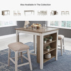 Signature Design by Ashley Skempton Counter Height Bar Stool, Set of 2 | Space-saving 24-inch farmhouse design, Supportive 18.5-inch foam-cushioned saddle seat, Distressed wood frame with footrest