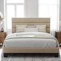 Allewie Queen Size Platform Bed Frame with Fabric Upholstered Headboard