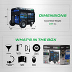 DuroMax XP13000HX 13,000-Watt Dual Fuel Portable Generator - Gas & Propane, Electric Start, Whole Home Power Backup, Transfer Switch Ready, RV & Emergency Ready