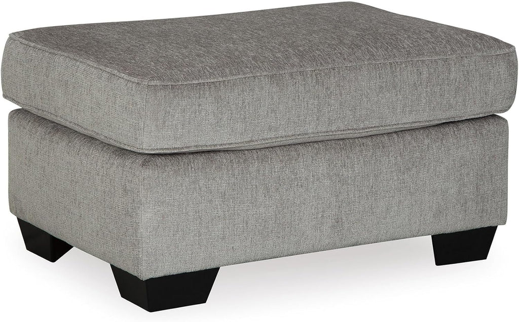 Signature Design by Ashley Altari Rectangular Accent Ottoman, Light Gray | Plush 100% polyester chenille fabric, Sturdy reinforced frame, Versatile seating and footrest, Fits 32 in doorways