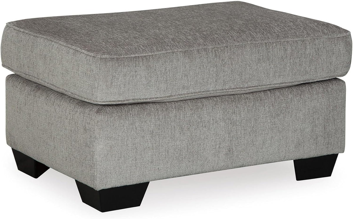 Signature Design by Ashley Altari Rectangular Accent Ottoman, Light Gray | Plush 100% polyester chenille fabric, Sturdy reinforced frame, Versatile seating and footrest, Fits 32 in doorways