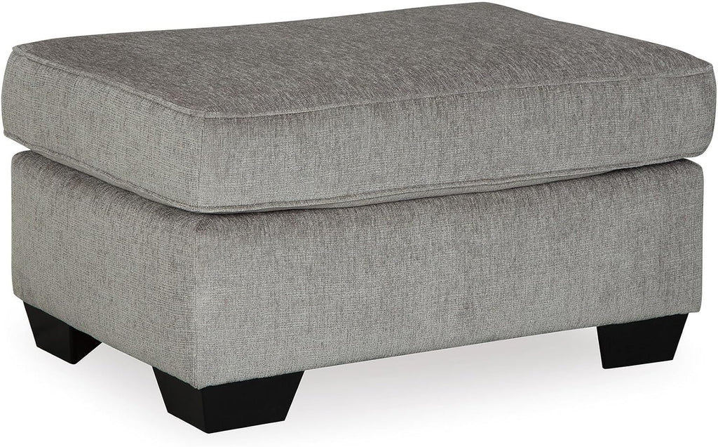 Signature Design by Ashley Altari Rectangular Accent Ottoman, Light Gray | Plush 100% polyester chenille fabric, Sturdy reinforced frame, Versatile seating and footrest, Fits 32 in doorways