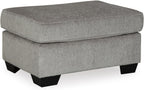 Signature Design by Ashley Altari Rectangular Accent Ottoman, Light Gray | Plush 100% polyester chenille fabric, Sturdy reinforced frame, Versatile seating and footrest, Fits 32 in doorways