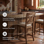 Signature Design by Ashley Rustic Counter Height Bar Stool, Set of 2, Beige