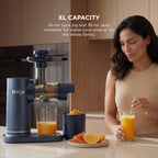 Ninja NeverClog Cold Press Juicer, 24oz Jug, 36oz Pulp, Navy, JC151NV | 150W high-torque auger juices fibrous fruits & veggies. Total Pulp Control, 2 one-touch programs. Dishwasher safe.
