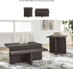 Signature Design by Ashley Zendex Contemporary Table Set with Pedestal Base, Set of 2, Dark Brown