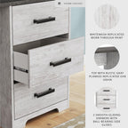 Signature Design by Ashley Farmhouse Desk with Drawers, 54", White & Gray | Engineered wood, 3 smooth-gliding drawers, Fully finished back, 19 in depth, Modern farmhouse style, Shawburn Series