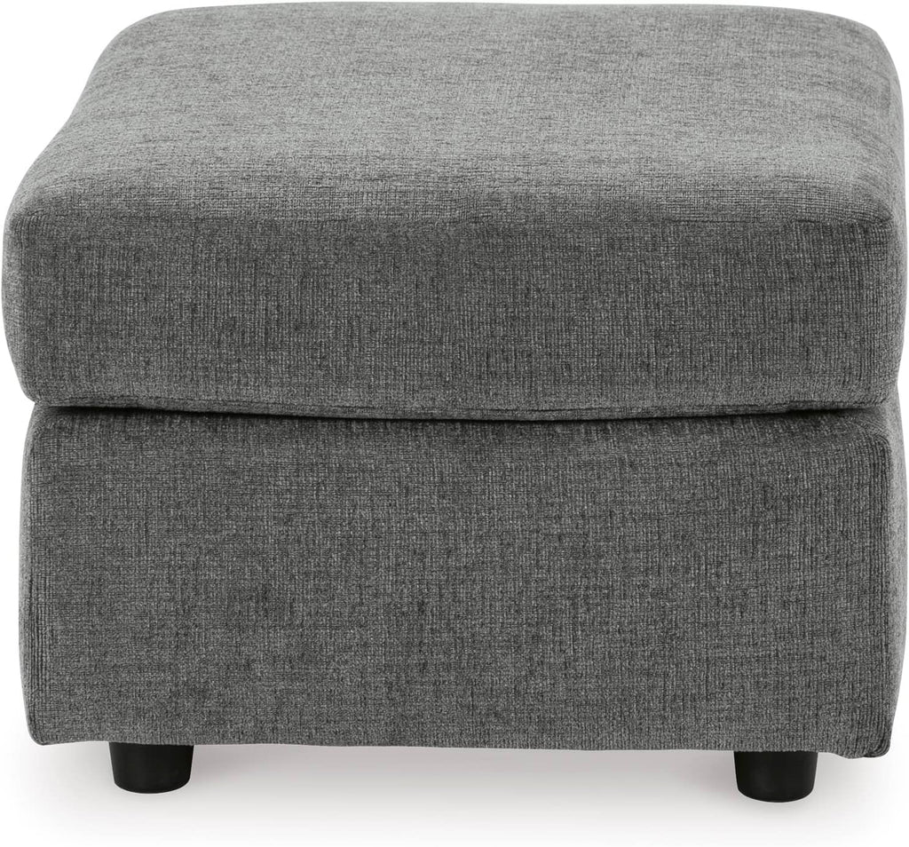 Signature Design by Ashley Stairatt Gray Rectangular Upholstered Ottoman | Plush gray chenille upholstery, Fully assembled couch extension, Sturdy 33x23 in footprint