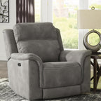 Signature Design by Ashley Power Recliner, Slate Zero Wall | Water-resistant faux leather, Zero-gravity power recline, Zero-draw USB port, Next-Gen Durapella Series