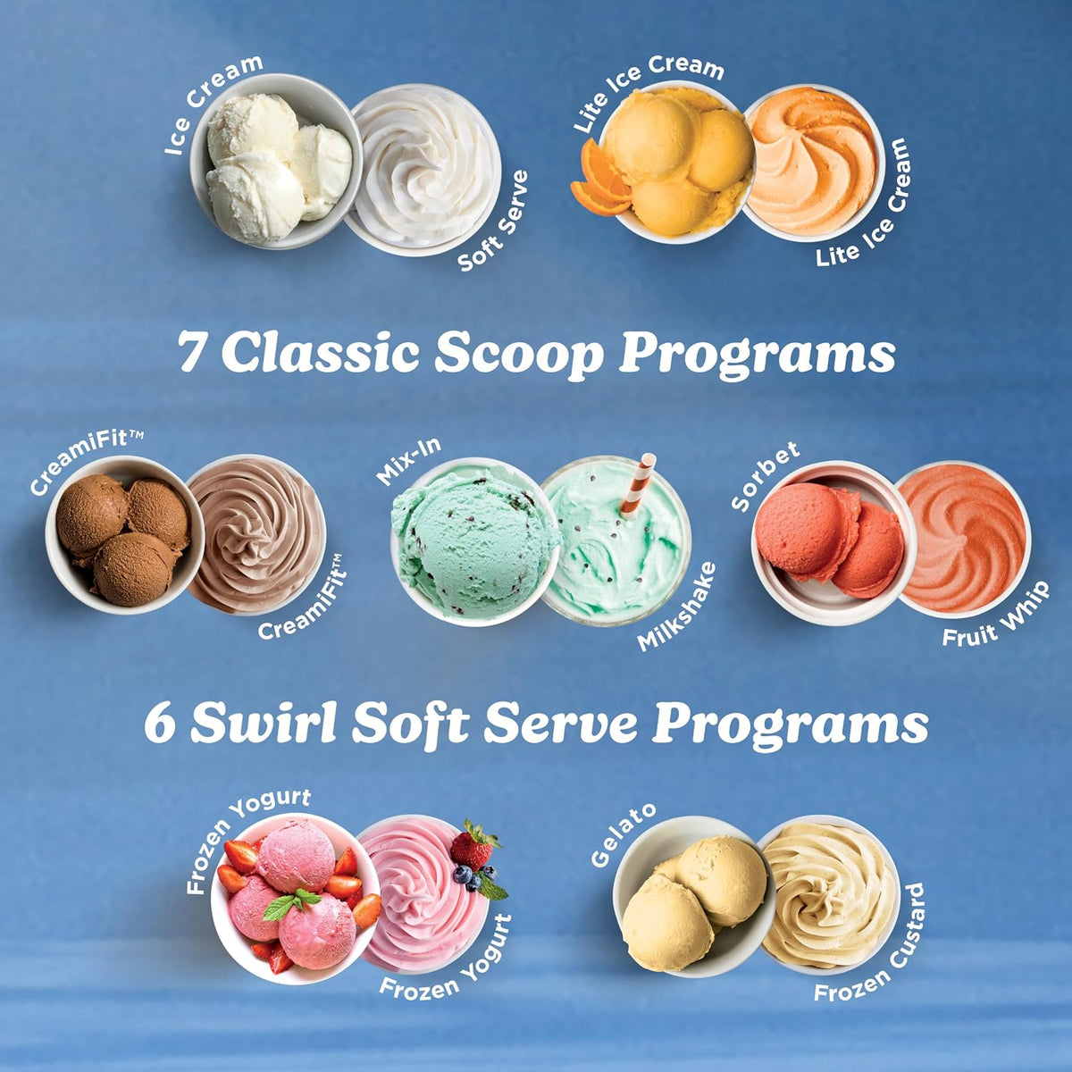 Ninja Creami Scoop & Swirl 13-in-1 Ice Cream and Soft Serve Maker, NC701BR | Ninja Creami Scoop and Swirl turns almost anything into ice cream and soft serve at a button touch, scooped or swirled