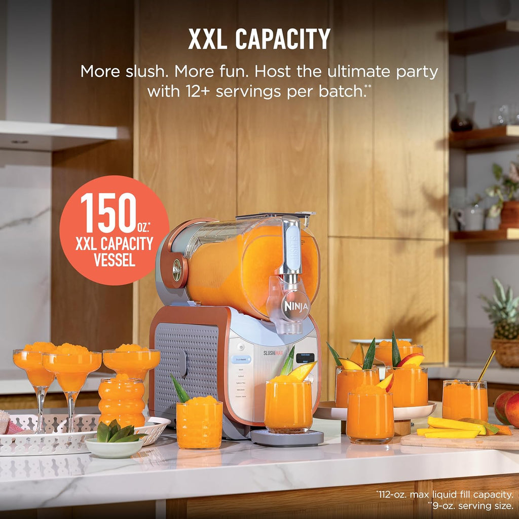 Ninja SLUSHi MAX Smart Frozen Drink Maker, 12+ Servings, Peach, FS605 | 2X BIGGER & 2X FASTER than the original Ninja SLUSHi, SlushAssist Technology, XXL 150 oz vessel, 12+ servings