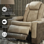 Signature Design by Ashley Zero Gravity Power Recliner Chair, Sand | Easy to clean water resistant performance fabric, Wall hugger power recliner, Living room chairs, Next-Gen Durapella Series