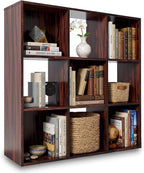 Signature Design by Ashley Glosmount 9 Cube Storage Organizer or Bookcase, Cherry & Light Brown