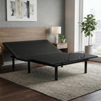 Signature Design by Ashley Adjustable Base Queen Bed Frame, Head Up Only | 100% polyester upholstery, Sturdy metal frame, Memory foam and hybrid compatible, Wired remote, No box spring needed