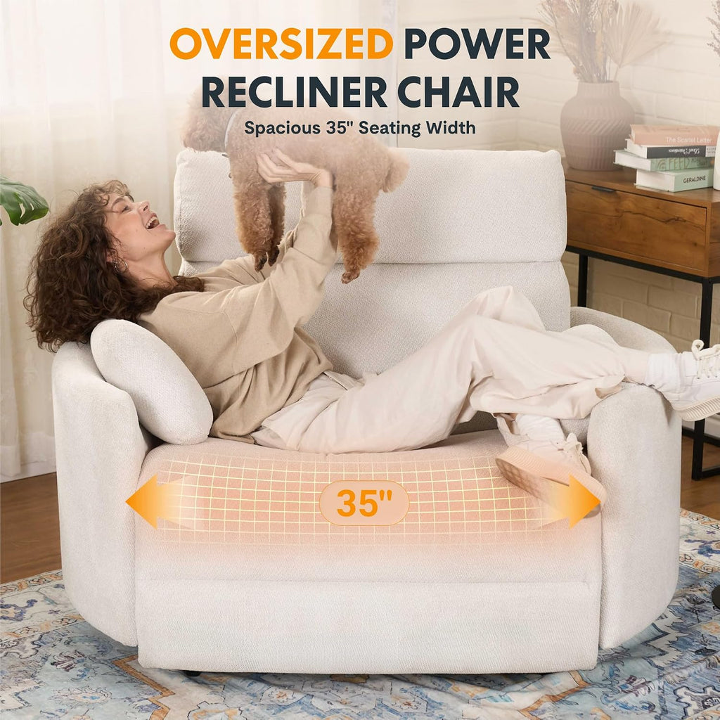 Tivra™ Mochi Oversized Power Recliner - 54" Luxury Lounging Chair