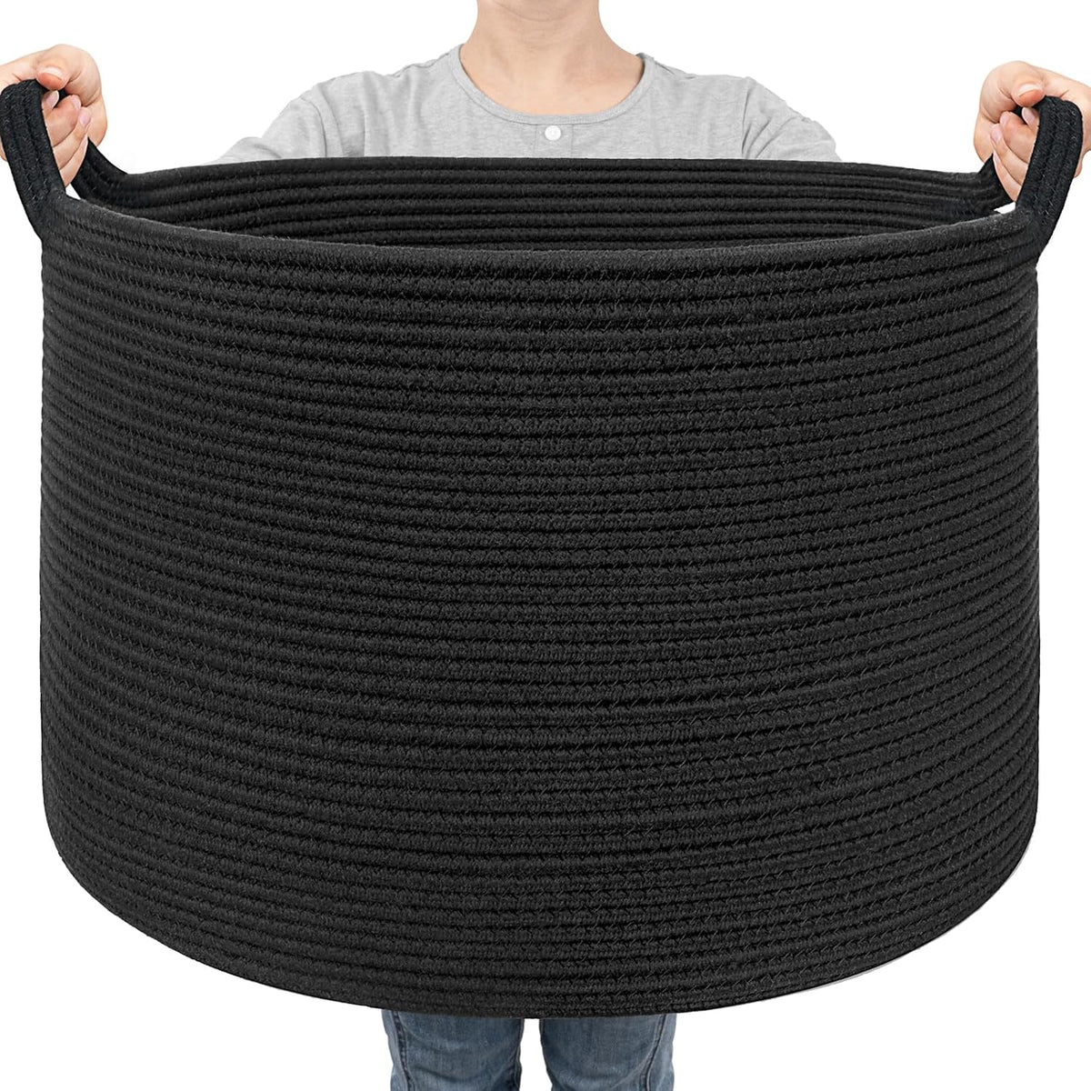 Goodpick Woven Rope Basket for Blankets Fit Nursery & Living Room, 45L