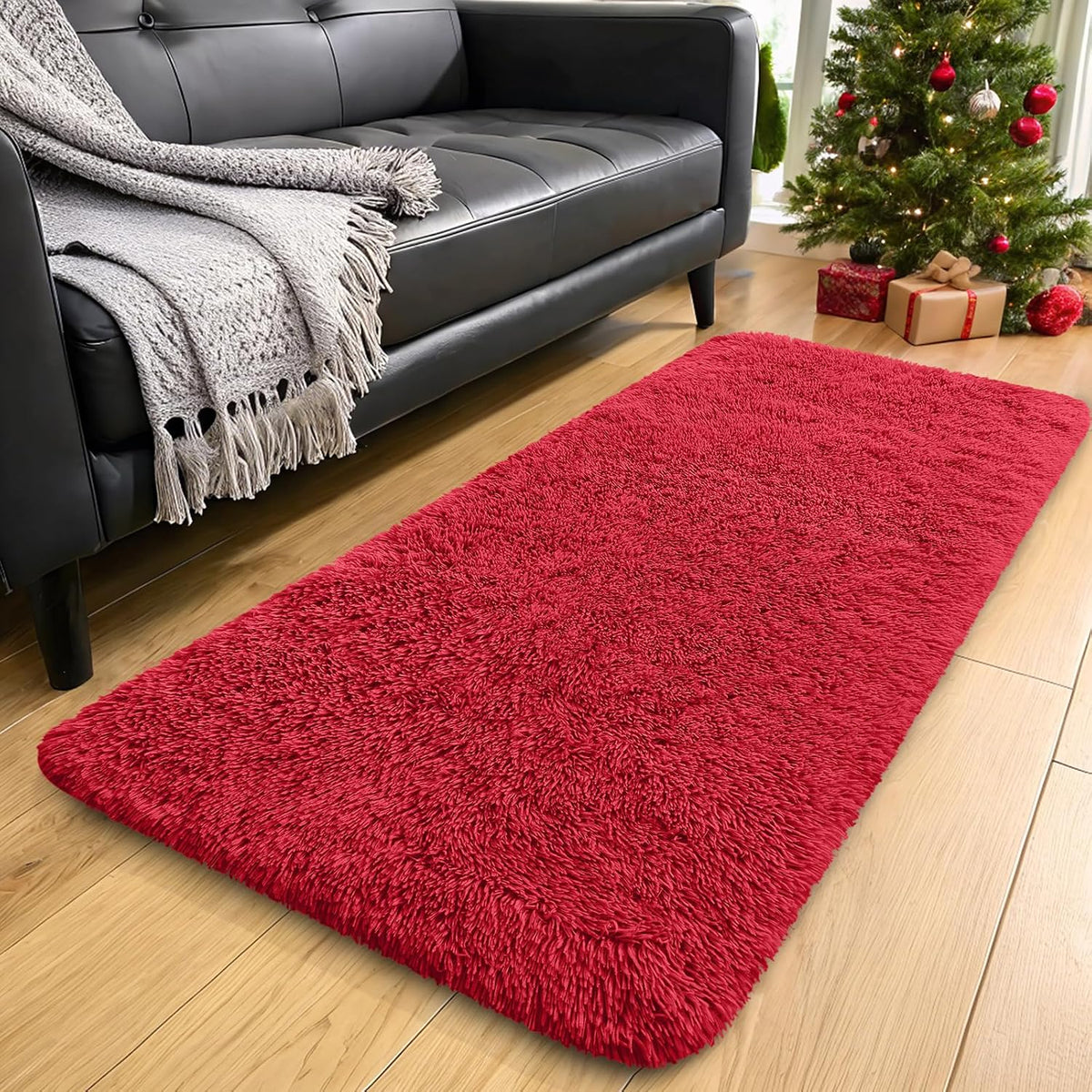 OLANLY Beige Round Rugs for Bedroom - Machine Washable, 4 ft Circle Area Rugs for Living Room, Soft and Fluffy Shaggy Carpet for Teen Girls and Boys, Nursery Rooms, Dorms, Home Decor Aesthetic