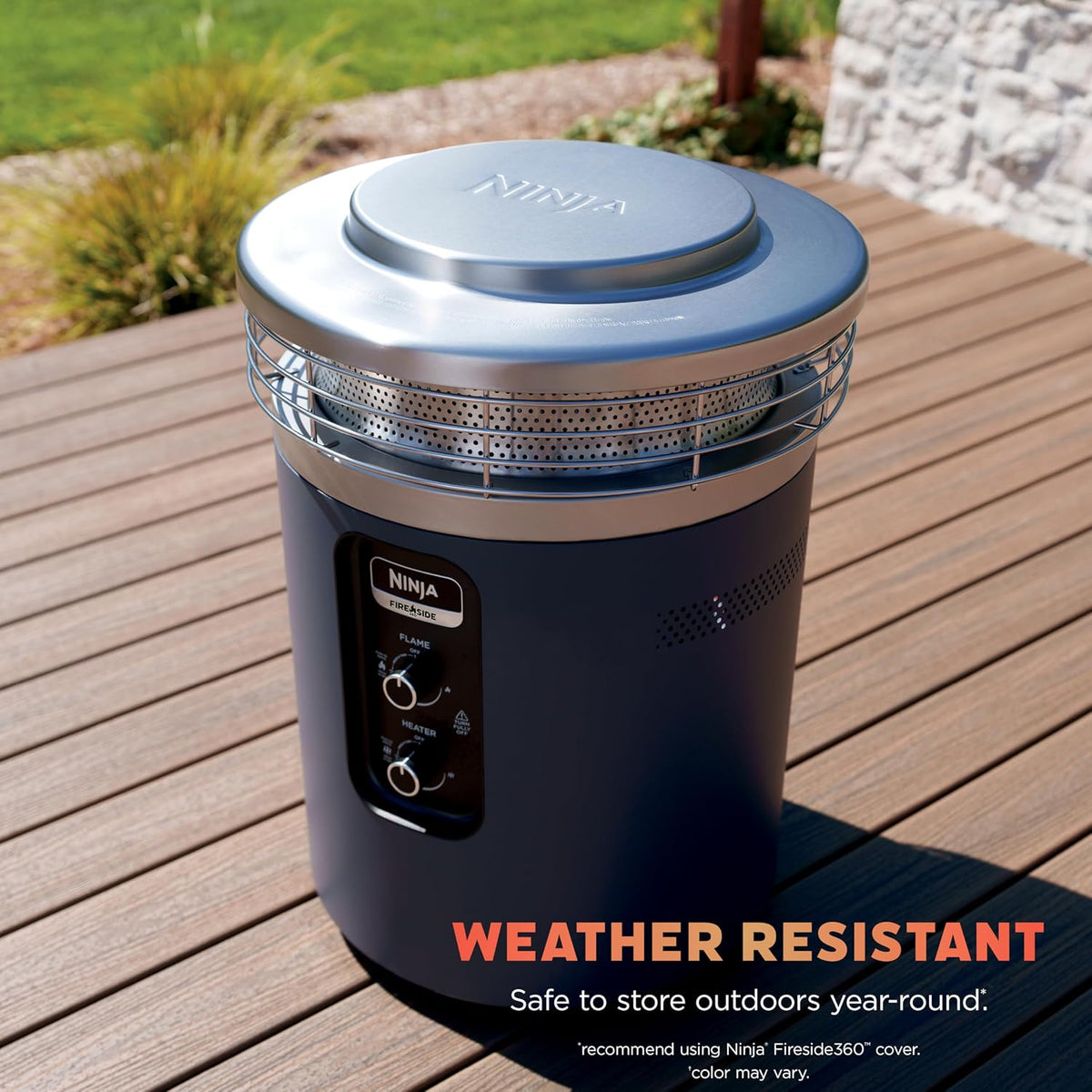 Ninja Fireside360 Fire Pit/Heater, 80,000 BTU, 3 Modes, Rust | Ninja Fireside360 offers flame, heat, or both with up to 80,000 BTUs, hassle-free dial control, and smokeless design