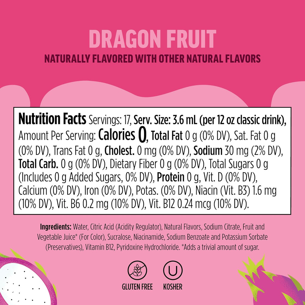 Ninja Thirsti Flavored Water Drops, Fruiti Chill Dragon Fruit, Zero Calorie | Zero Sugar, 12oz drinks, 3 Pack, Compatible with All Ninja Thirsti Drink Systems - WC1000, WC2000 & WC3000, WCFDGFTAM