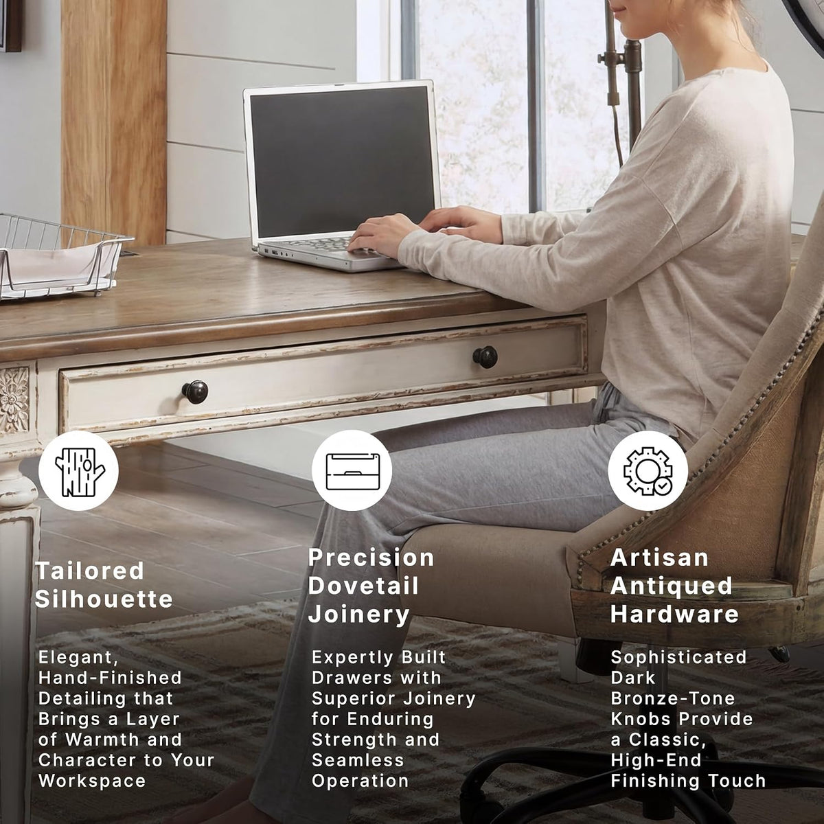 Signature Design by Ashley Realyn Lift Top Standing Desk, 60 in, Two-Tone