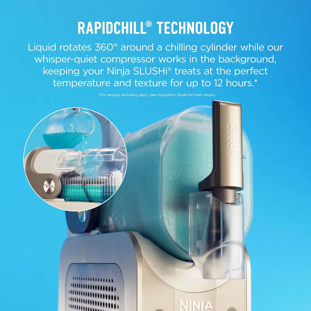 Ninja SLUSHi Smart Frozen Drink Maker, SlushAisst Techonology, FS351BR | Easier, Faster Slushing with SlushAisst Technology, one button, no guesswork, no ice needed, 7+ Servings, 88 vessel