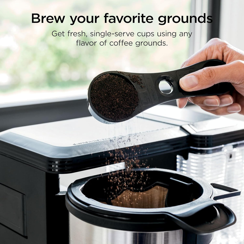 Ninja Coffee Maker, 10-Cup Carafe, Fold-Away Frother, Black, CM401 | Permanent Filter & Removable, Dishwasher Safe Reservoir, 6 Brew Styles, 8 Cup to Travel Mug to Pot Sizes