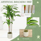 HOMCOM 120cm Artificial Dracaena Tree Bendable Trunks, Green
