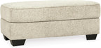 Signature Design by Ashley Rectangular Ottoman, Sandstone Beige | Firmly cushioned 100% polyester chenille fabric, Generous 44-inch scale for coffee table or lounge use, Monaghan Series