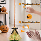 Halloween Decorations Indoor - 49" Animated Floating Lighted Witch Broom