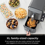 Ninja Air Fryer DoubleStack XL, 10 Qt, 6-in-1, Deep Grey, SL401 | Air fry, broil, roast, bake, reheat, dehydrate, Cooks 4 foods at once, Fits 5 lb chicken