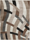 Signature Design by Ashley 7x10 Area Rug, Modern Geometric | Carved 12 mm high-low pile for tactile texture, Stain-resistant polypropylene large living room rug, Jacinth Series