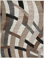 Signature Design by Ashley 7x10 Area Rug, Modern Geometric | Carved 12 mm high-low pile for tactile texture, Stain-resistant polypropylene large living room rug, Jacinth Series
