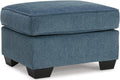 Signature Design by Ashley Ottoman, Cashton Blue Rectangular Foot Rest | 100% polyester Janiere chenille, Crosshatched weave, Ottoman foot rest, Firm foam cushion, Sturdy reinforced frame structure