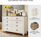Signature Design by Ashley Willowton 6-Drawer Coastal Dresser, Whitewash | 6 drawer capacity, Coastal farmhouse style, Textured whitewash finish, Driftwood plank effect top, ASTM F 2057 compliant