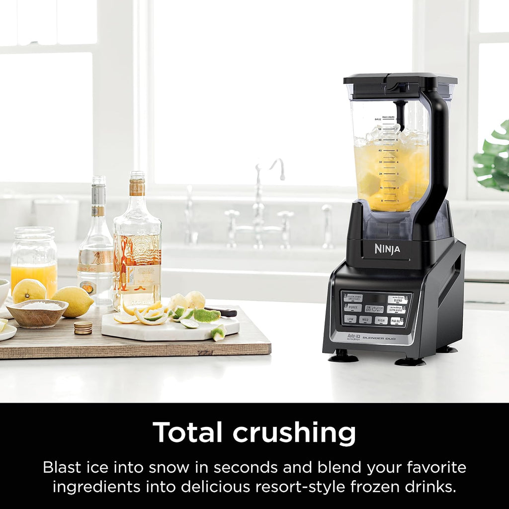 Ninja Nutri Personal & Countertop Blender, 1200W Auto-iQ, Black, BL642 | Auto-iQ base blends smoothies & shakes. 72-oz pitcher plus 18, 24 & 32-oz to-go cups w/ spout lids. Dishwasher safe.