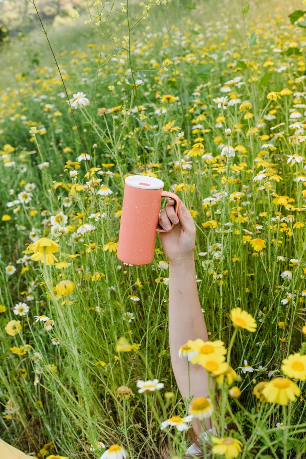 Ello Campy 18oz Insulated Stainless Steel Travel Mug with Handle, Peach