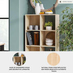 Signature Design by Ashley 8 Cube Storage Organizer Bookshelf, Light Brown | Durable engineered wood, Space-saving vertical 8-cubby floor mount, Fits standard 10.5-inch bins, Piperton Series