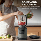 Ninja BlendPro Kitchen System, 72oz Blender, 5-Cup Processor, Beige, BO402 | Total Crushing presets for smoothies, ice crush, purees & extracts. 72-oz blender + 5-cup processor + 18-oz cup. 1200W.